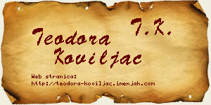 Teodora Koviljac vizit kartica